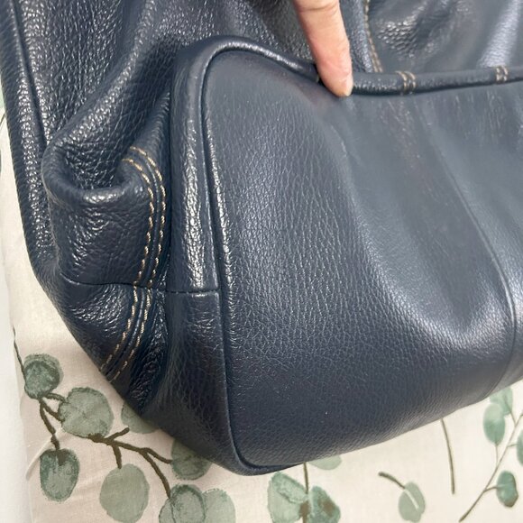 Beautiful LANCEL "French Flair” leather Tote bag, navy blue colour - Picture 14 of 16